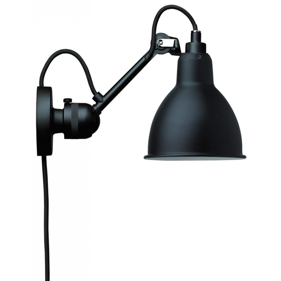 Belysning DCWéditions Vagglampor | La Lampe Gras N°304 Vagglampa Med Sladd, Svart