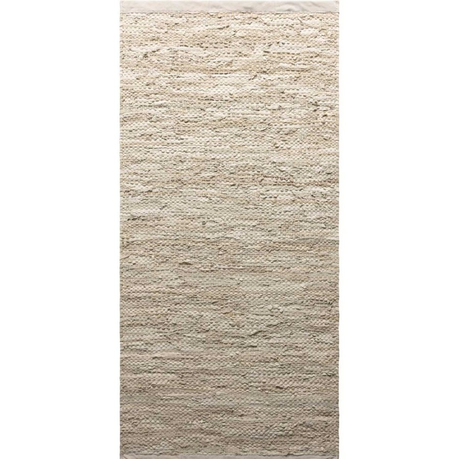 Mattor Rug Solid Ladermattor | Leather Matta 75X300 Cm, Beige