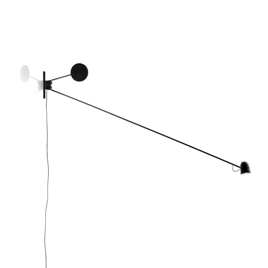 Belysning Luceplan Vagglampor | Counterbalance Led 16W Vagglampa, Svart