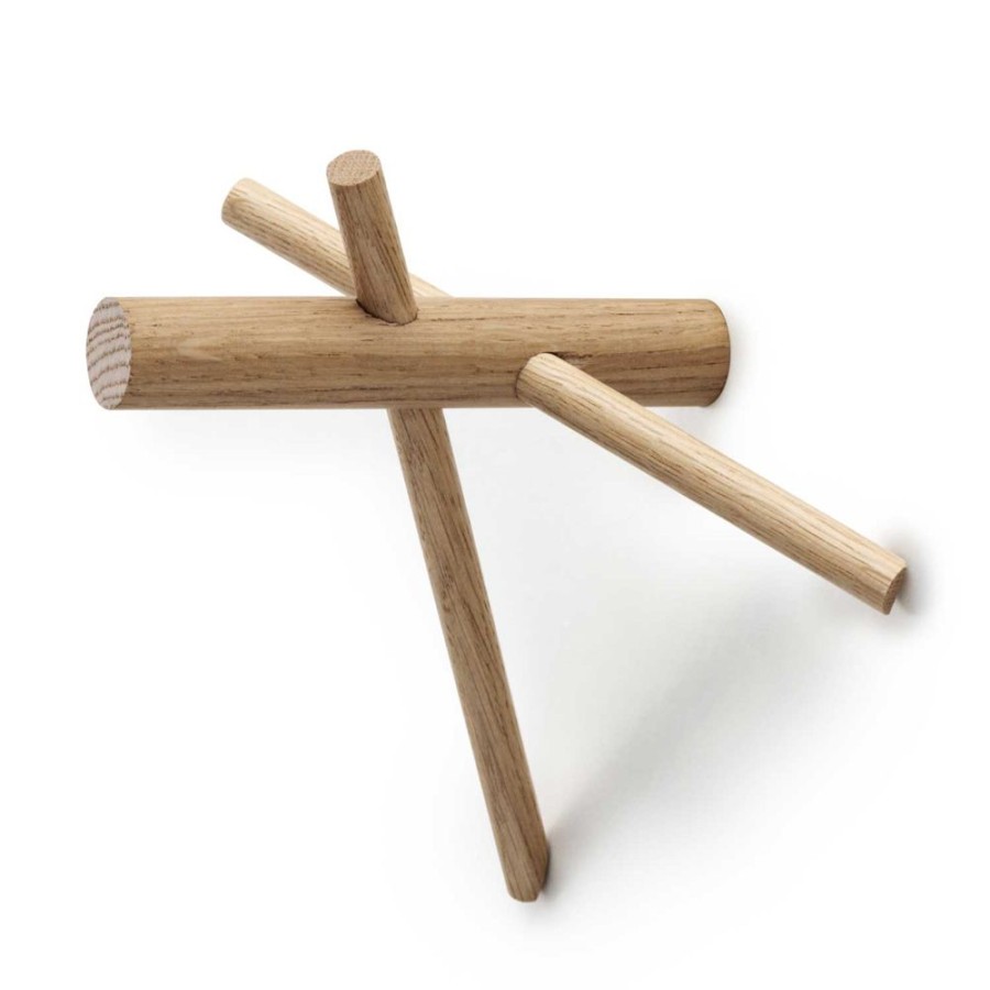 Inredning Normann Copenhagen Krokar & Galgar | Sticks Krok, 2-Pack, Ek