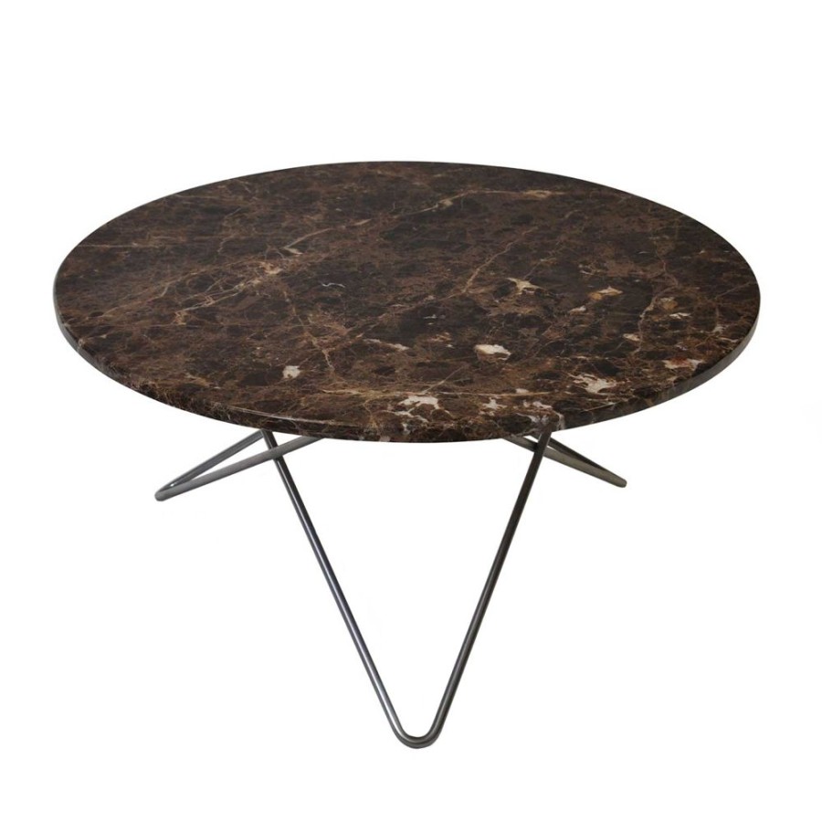 Mobler OX Denmarq Soffbord | O Table Soffbord O80 Cm, Svart/Brun Marmor