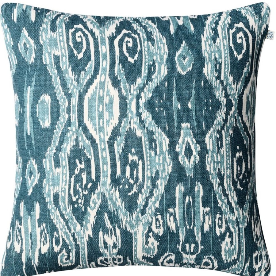 Textil Chhatwal & Jonsson Prydnadskuddar & Kuddfodral | Ikat Madras Kuddfodral 50X50 Cm, Palace Blue / Heaven Blue