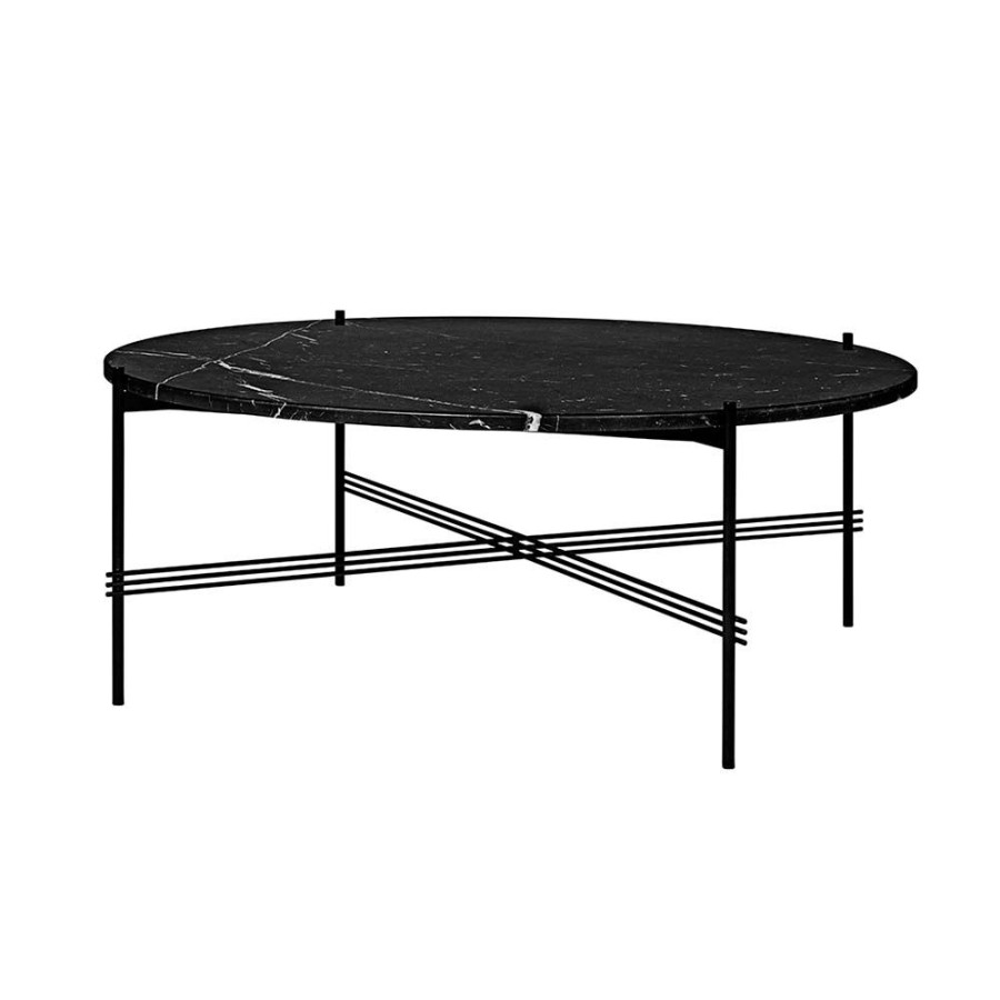 Mobler GUBI Soffbord | Ts Soffbord O105 Cm, Svart/Svart Marmor