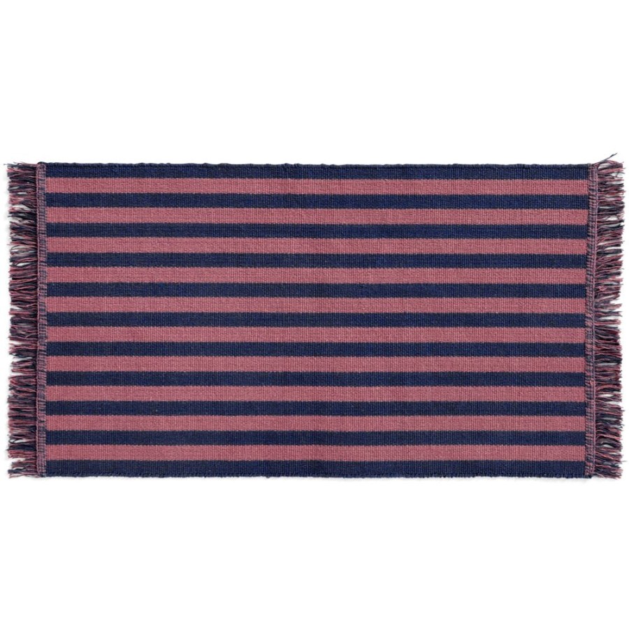 Mattor HAY Dorrmattor | Stripes And Stripes Dorrmatta 52X95 Cm, Navy Cacao