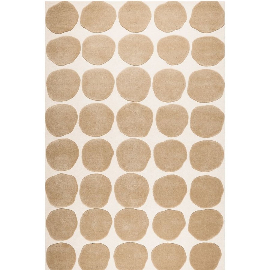 Mattor Chhatwal & Jonsson Viskosmattor & Polyestermattor | Dots 2 Level Matta Light Khaki / Ljusbeige, 180X270 Cm