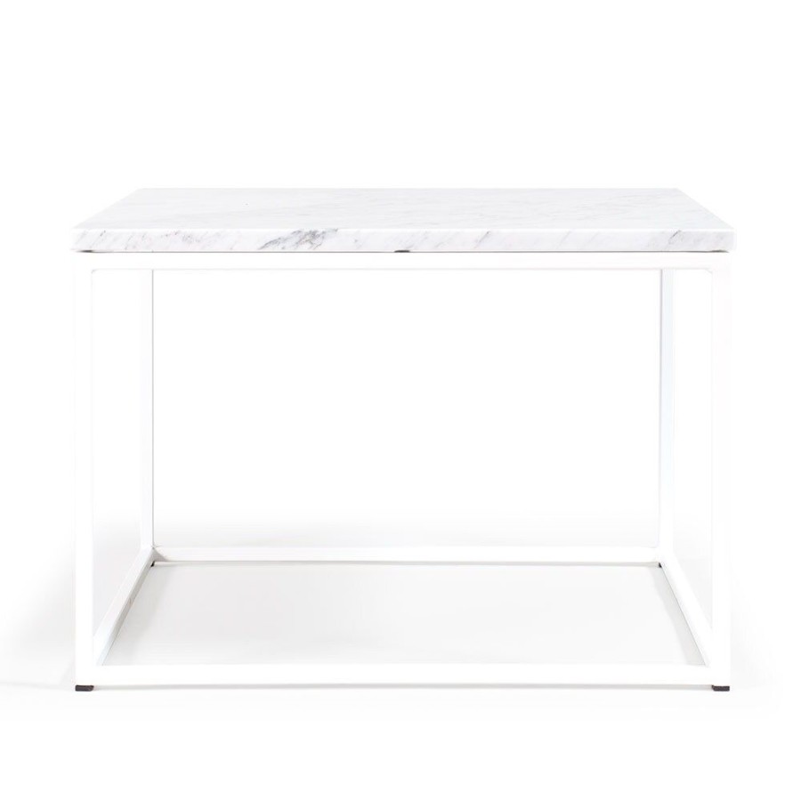 Mobler Decotique Soffbord | Marvelous Air Marmorbord 60X60 Cm, Carrara/Vit