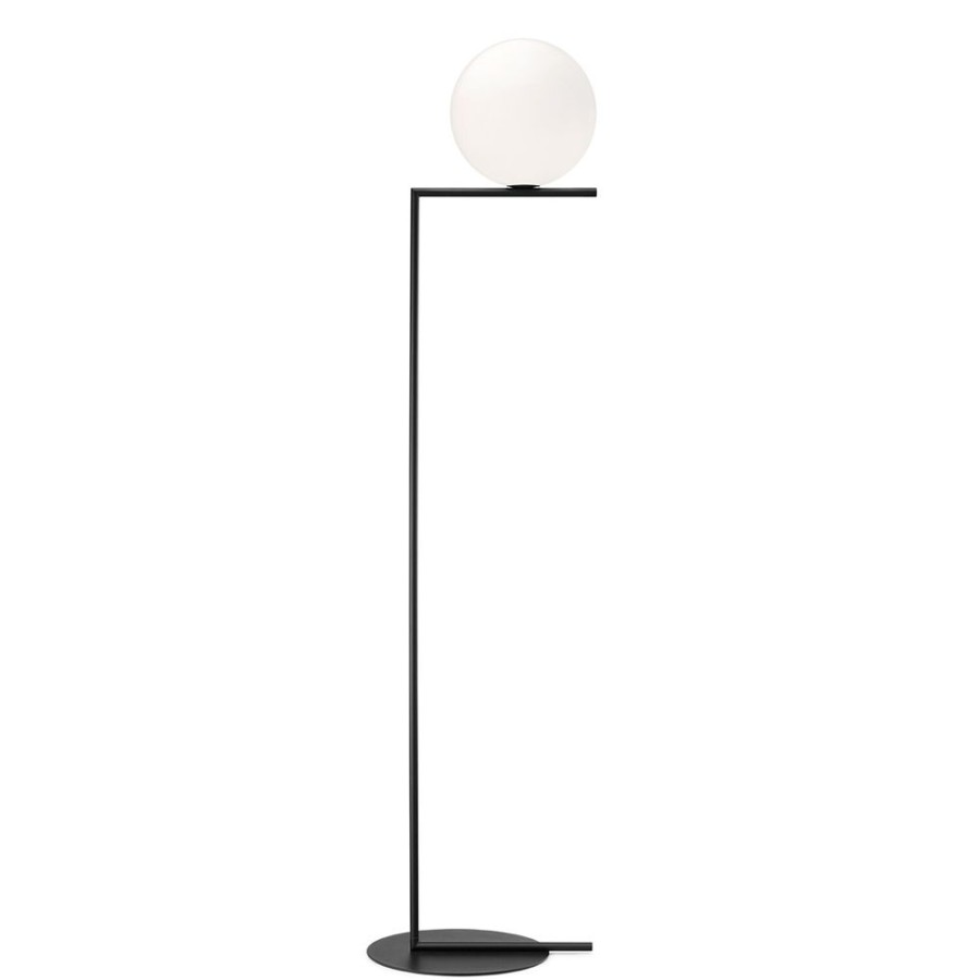 Belysning Flos Golvlampor | Ic Lights F2 Golvlampa, Black