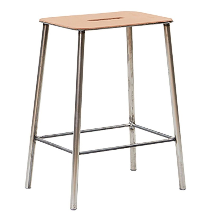 Mobler Frama Barstolar | Adam Stool Pall 50 Cm, Lader/Stal