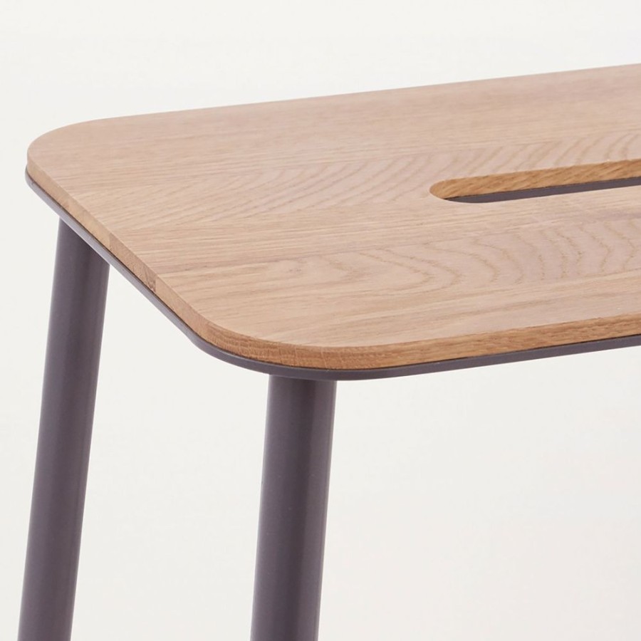 Mobler Frama Barstolar | Adam Stool Pall 50 Cm, Lader/Stal