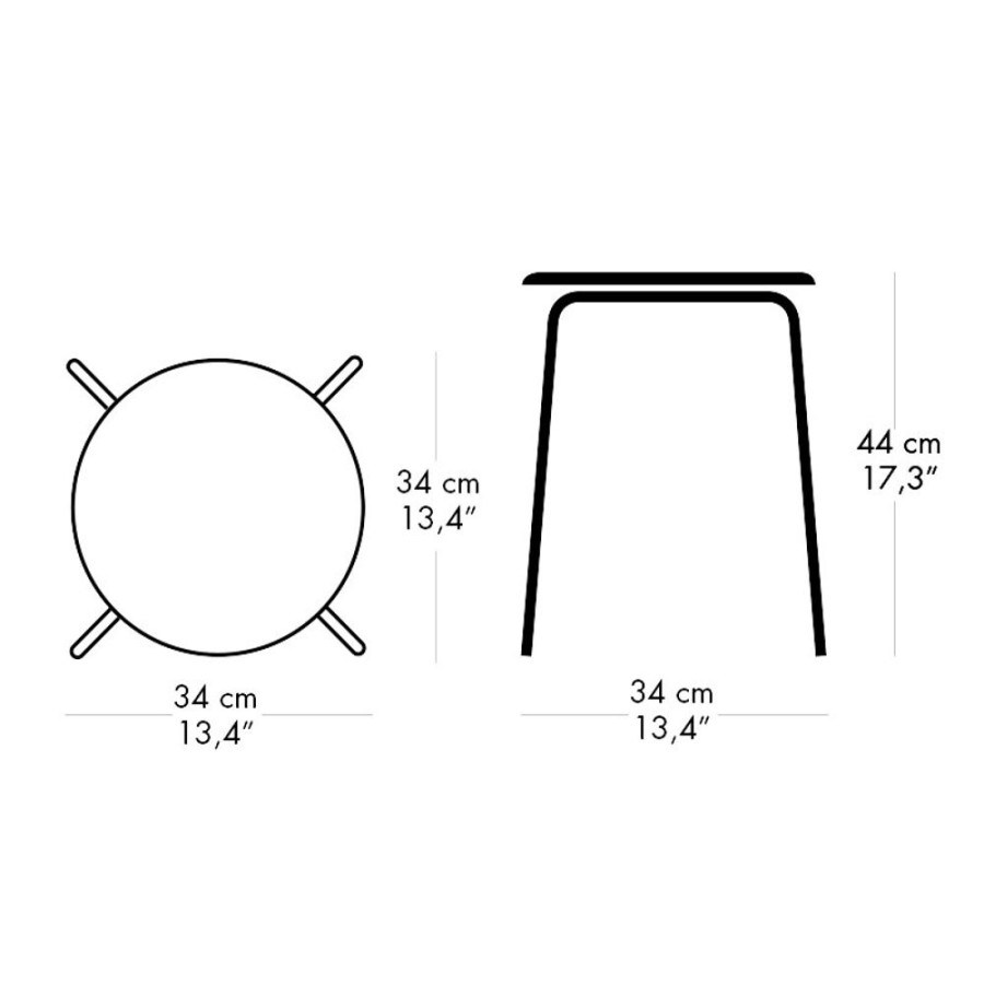 Mobler Fritz Hansen Pallar | Dot Pall, Valnotsfaner / Krom