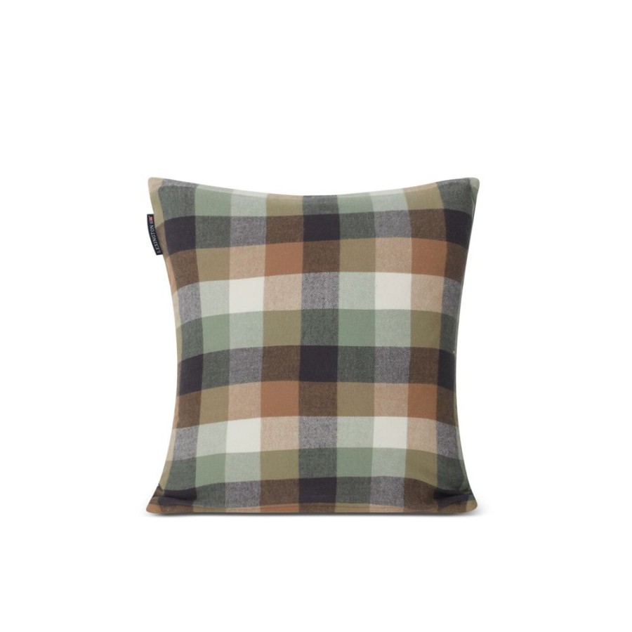 Textil Lexington Orngott | Checked Organic Cotton Flannel Logo Kuddfodral 50X50 Cm