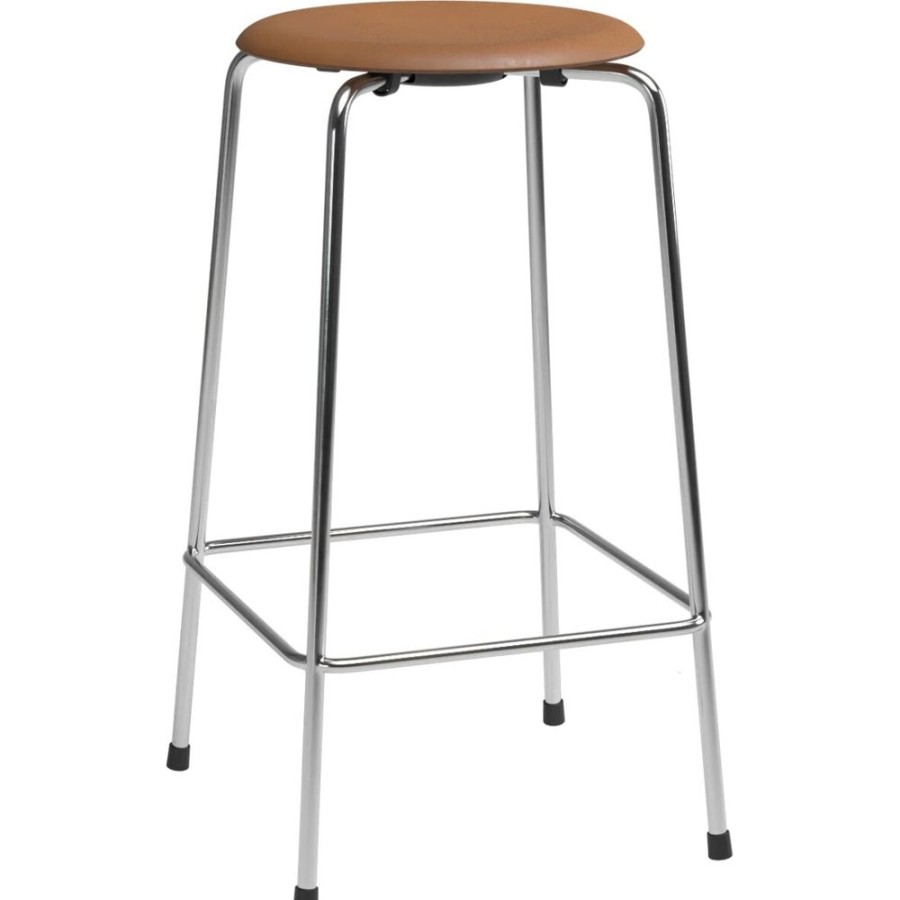 Mobler Fritz Hansen Barstolar | High Dot™ Barstol Med 4 Ben 65 Cm, Krom / Brun