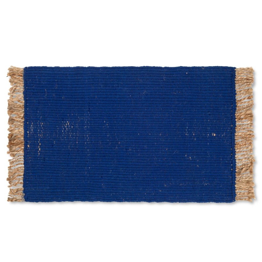 Mattor Ferm Living Hampamattor & Jutemattor | Block Matta 50X80 Cm, Bright Blue / Natural