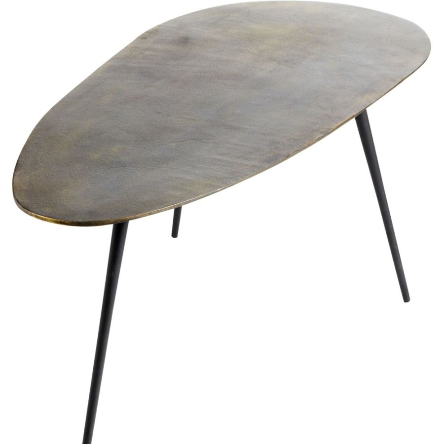 Mobler Muubs Sidobord & Smabord | Hitch Organic Round Soffbord Svart / Antik Massing, 57X115 Cm