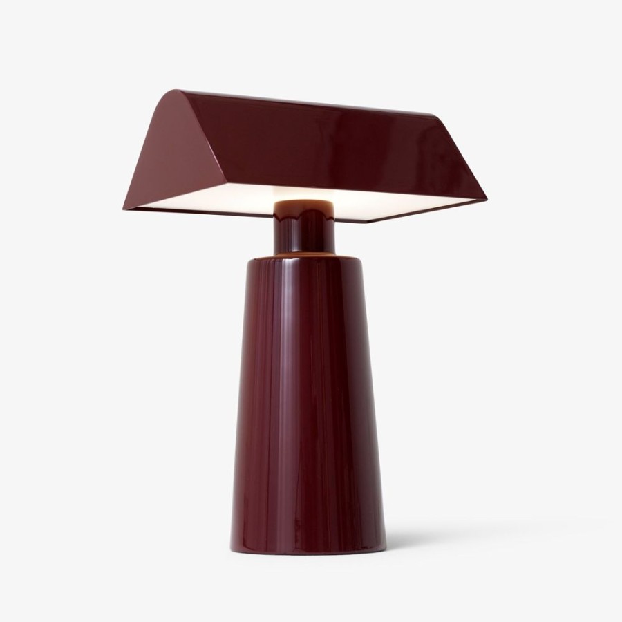 Belysning &Tradition Sanglampor | Caret Mf1 Bordslampa Portabel, Dark Burgundy