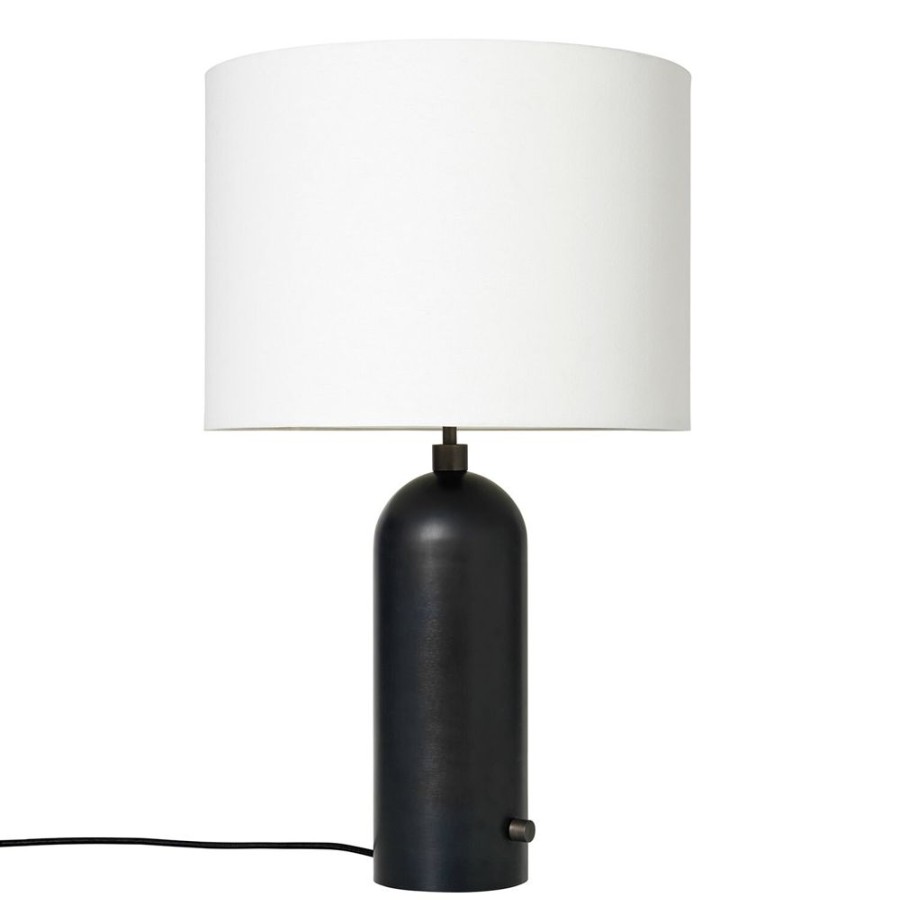 Belysning GUBI Bordslampor | Gravity Bordslampa Stor, Svart Stal / Vit