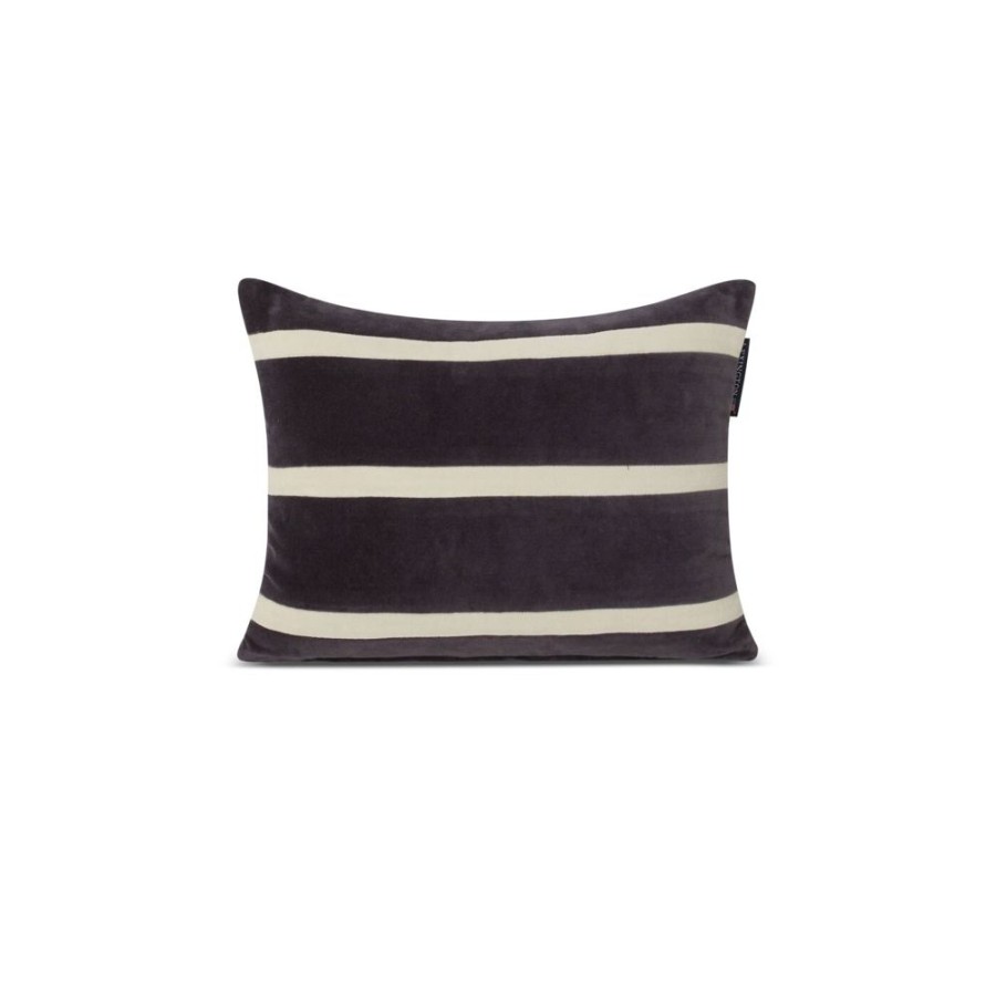 Textil Lexington Tacken & Kuddar | Striped Organic Cotton Velvet 40X30 Pillow