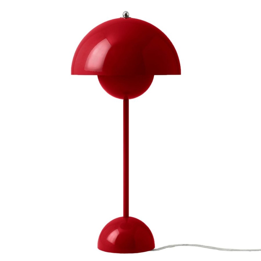 Belysning &Tradition Bordslampor | Flowerpot Vp3 Bordslampa, Vermilion Red