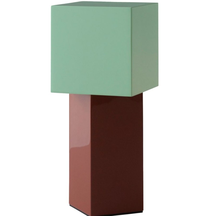 Belysning &Tradition Bordslampor | Pivot Atd7 Portabel Bordslampa, Rusty Red/Mint