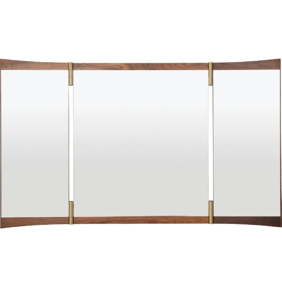 Inredning GUBI Vaggspeglar | Vanity 3 Vaggspegel 117X60 Cm, Valnot