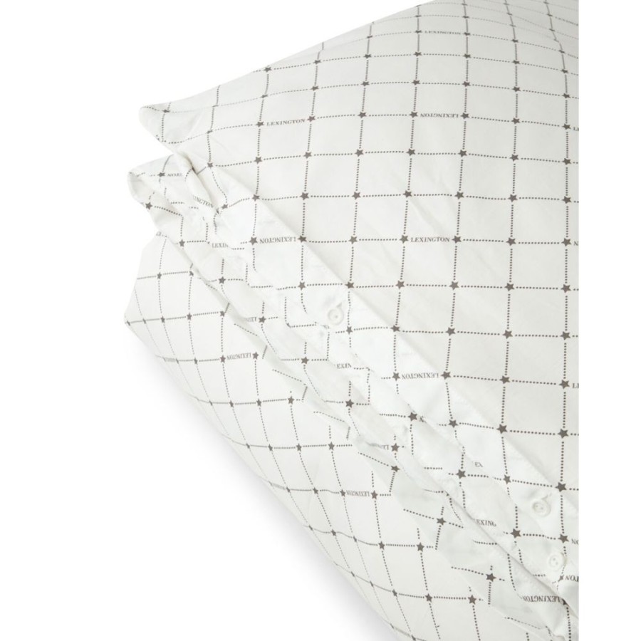 Textil Lexington Paslakan | White/Gray Signature Star Sateen Duvet Cover