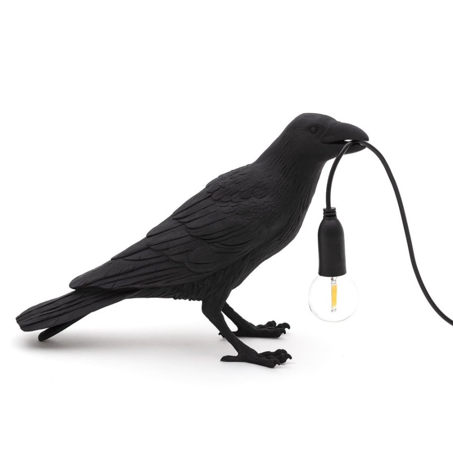 Belysning Seletti Bordslampor | Bird Lamp Waiting, Svart