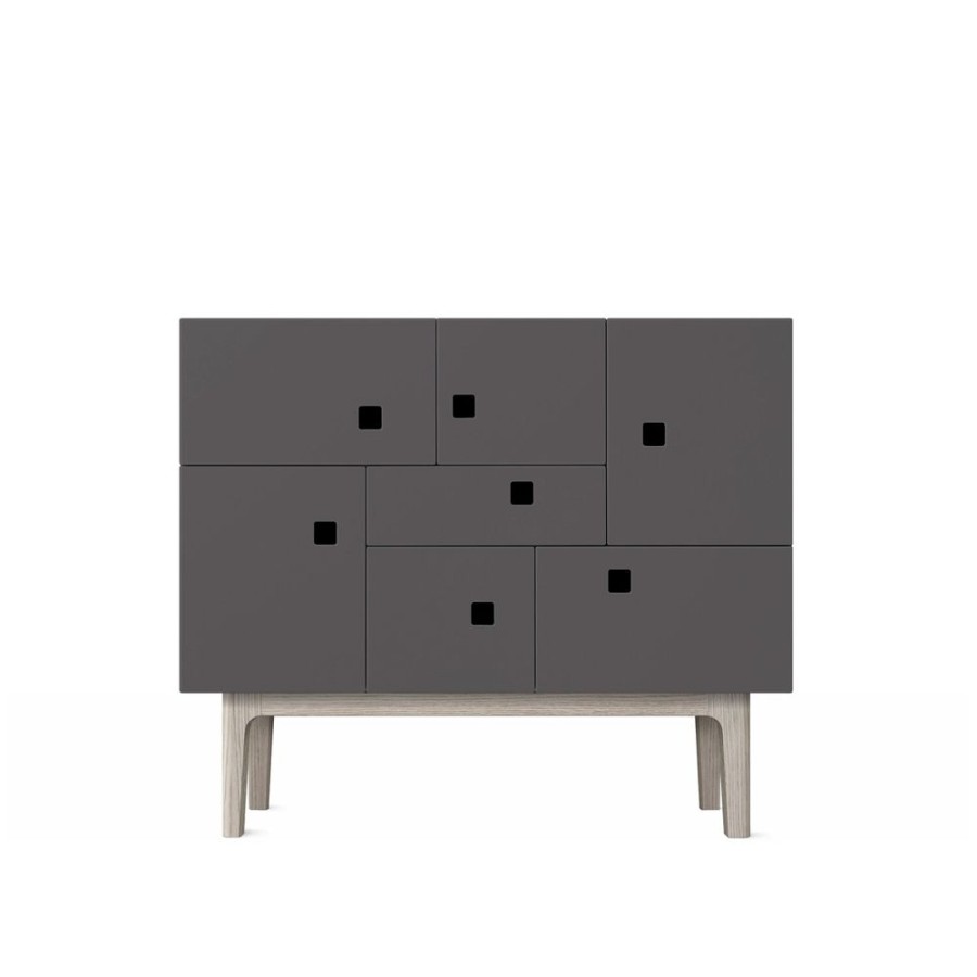 Mobler Zweed Sideboards | Peep C1 Sideboard, Slate Grey/White Oak