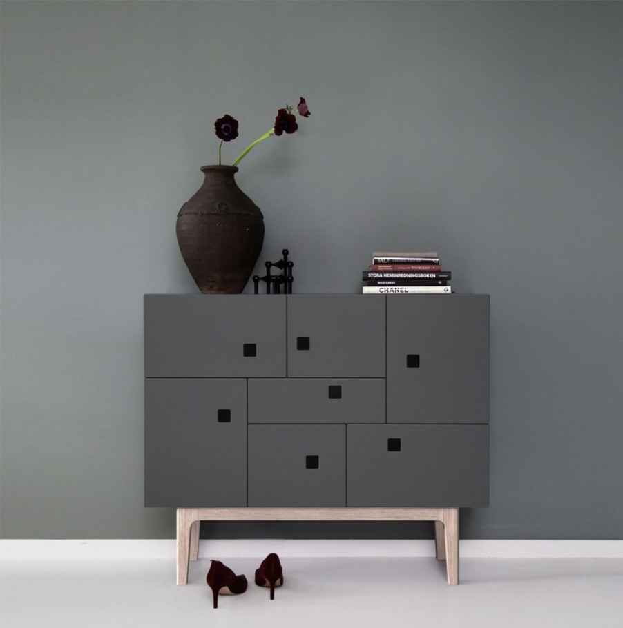 Mobler Zweed Sideboards | Peep C1 Sideboard, Slate Grey/White Oak