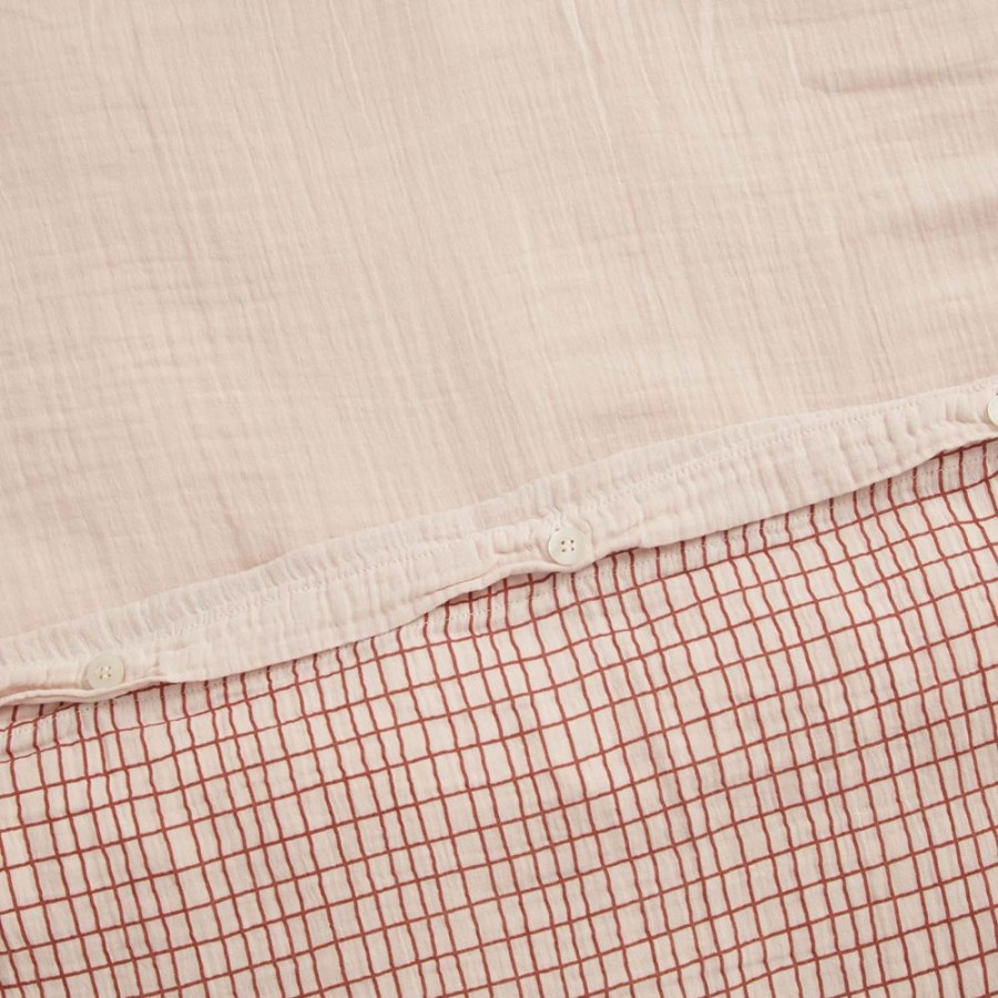 Textil Garbo & Friends Baddset | Checks Rust Paslakanset Muslin Vagga, 70X100 Cm / 40X45 Cm