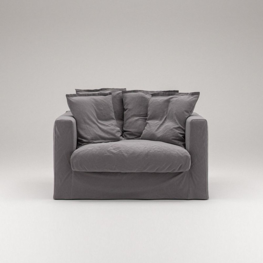 Mobler Decotique Fatoljer | Le Grand Air Loveseat Bomull, Gra