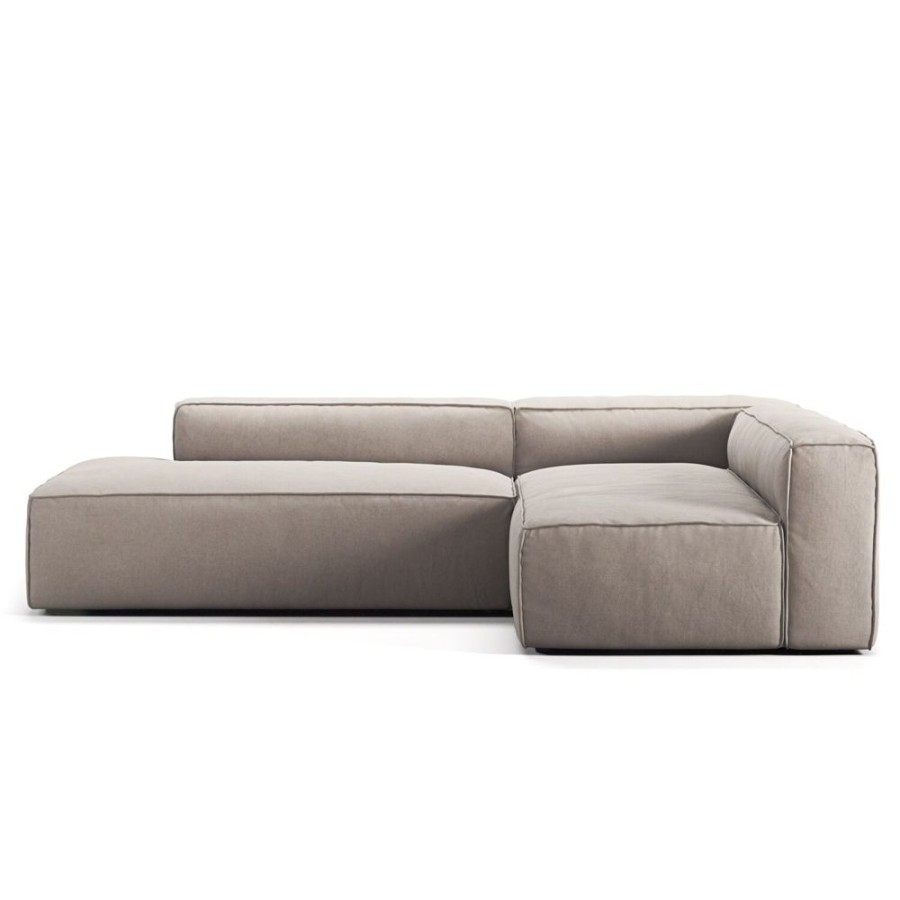 Mobler Decotique Hornsoffor & Divansoffor | Grand Loungesoffa 3-Sits Oppet Avslut Vanster Minetyg, Sandshell Beige