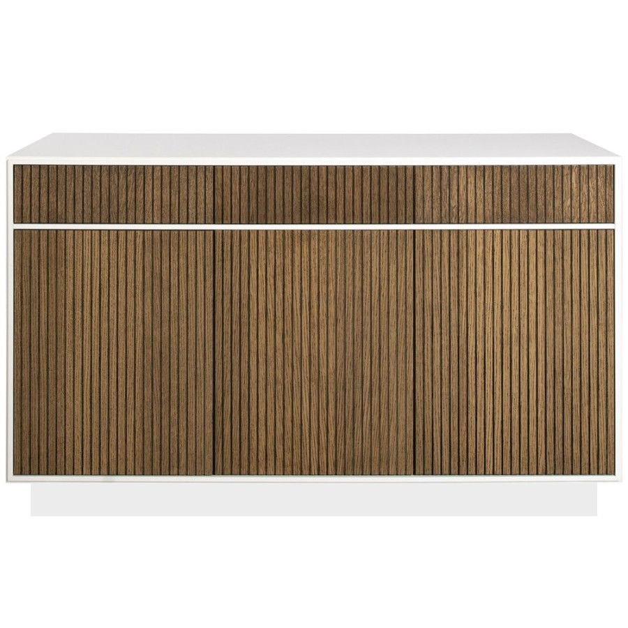 Mobler Englesson Sideboards | Line Burned Walnut Hog Skank Med 3 Lador, Vit