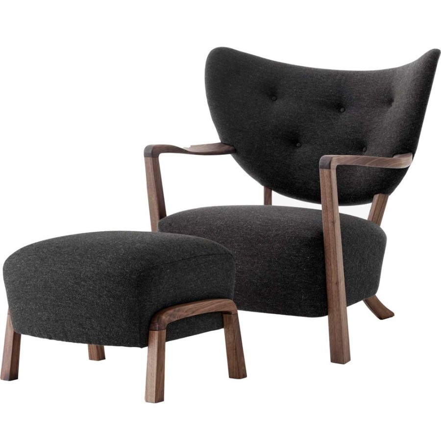 Mobler &Tradition Fotpallar | Wulff Atd2 Loungefatolj + Fotpall, Valnot/Hallingdal 376