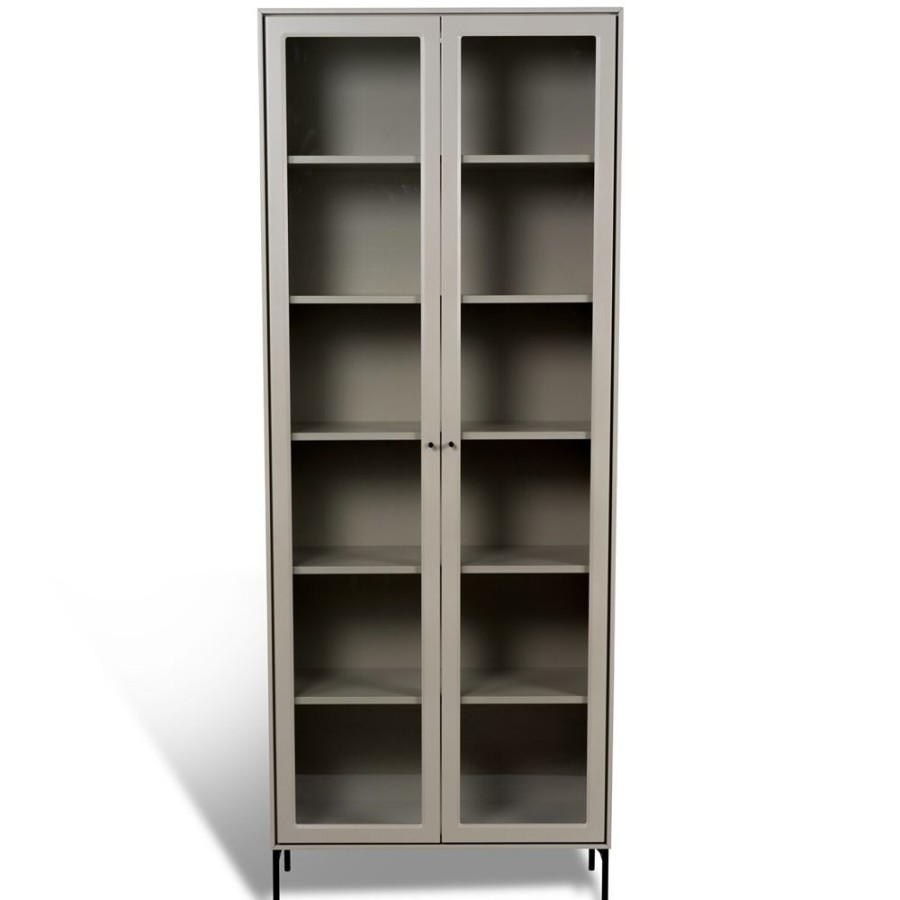 Mobler Mavis Skap | Volt Skap Med Glasdorrar 190 Cm, Beige/Svart