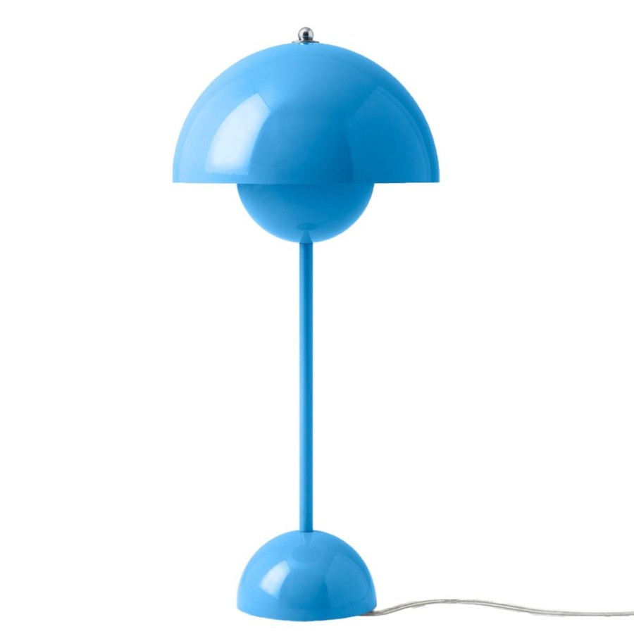 Belysning &Tradition Bordslampor | Flowerpot Vp3 Bordslampa, Swim Blue