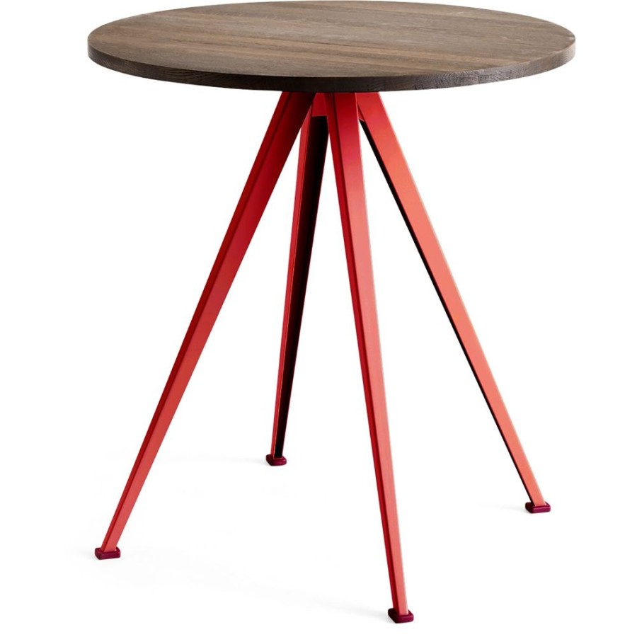 Mobler HAY Matbord | Pyramid 21 Cafebord O70 Cm, Tomato Red / Morkoljad Ek