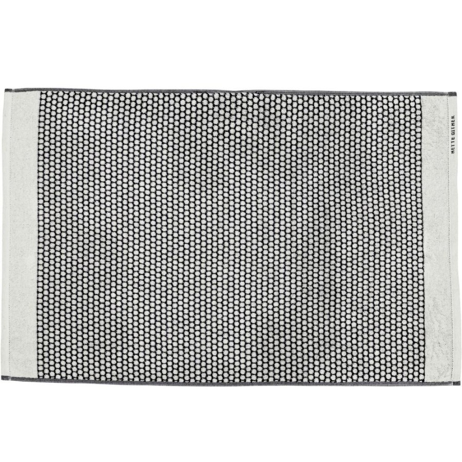 Inredning Mette Ditmer Badrumstextilier | Grid Badrumsmatta 50X80 Cm, Svart/Off-White