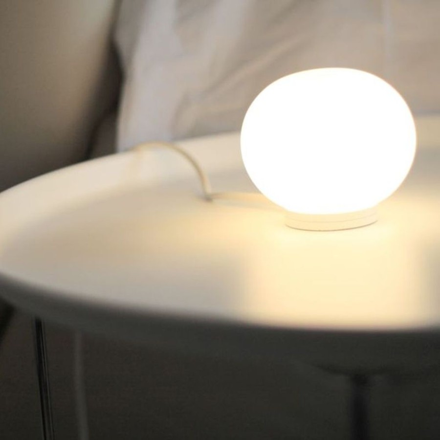 Belysning Flos Bordslampor | Mini Glo-Ball T Bordslampa, Vit