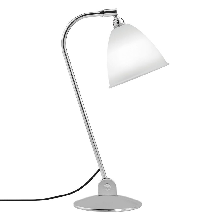 Belysning GUBI Bordslampor | Bestlite Bl2 Bordslampa, Krom/Benporslin