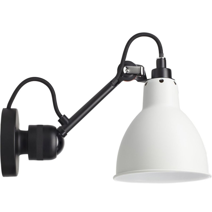 Belysning DCWéditions Vagglampor | Lampe Gras N°304 Vagglampa Med Sladd, Svart / Vit