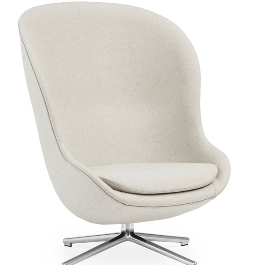 Mobler Normann Copenhagen Fatoljer | Hyg Fatolj Hog Med Snurrbas, Off-White / Aluminium