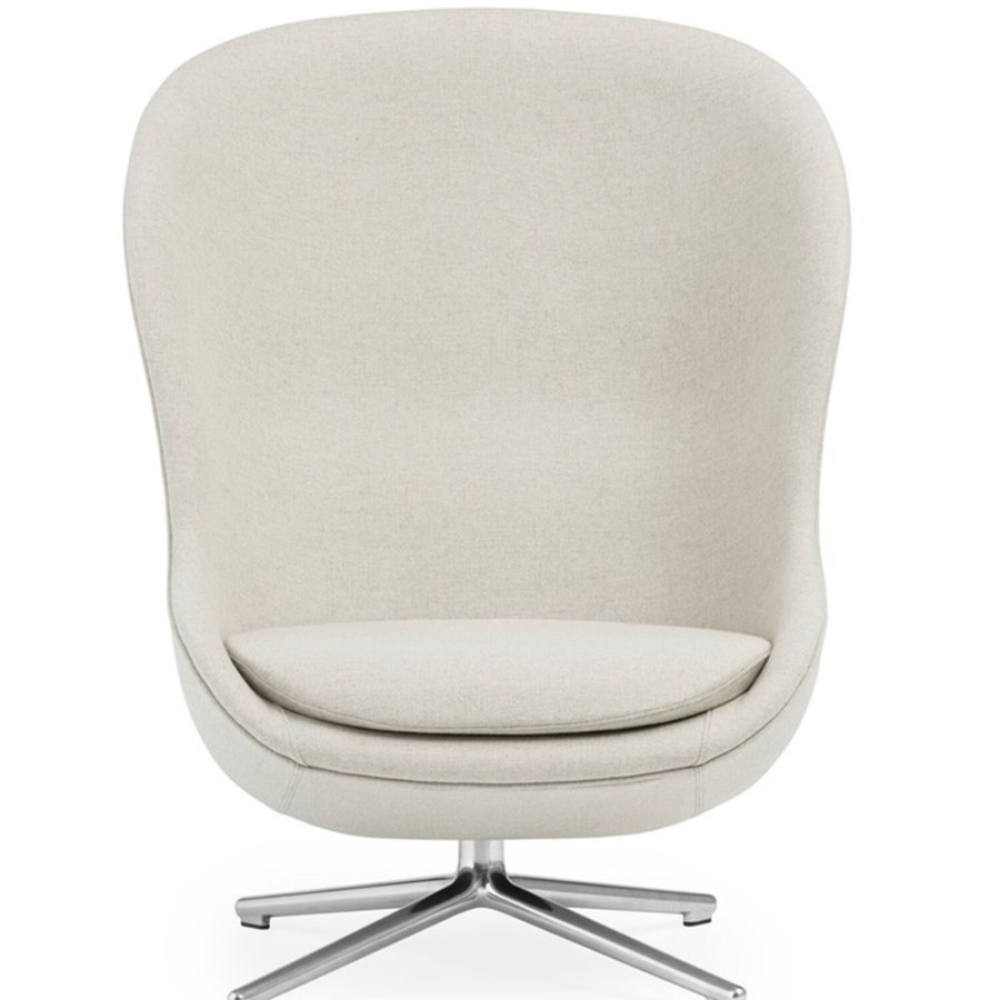 Mobler Normann Copenhagen Fatoljer | Hyg Fatolj Hog Med Snurrbas, Off-White / Aluminium