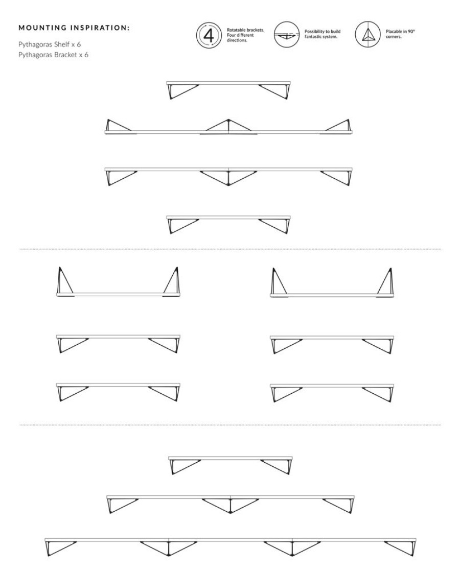 Mobler Maze Hyllkombinationer | Pythagoras Hyllpaket 6 Hyllplan, Ek / Massing