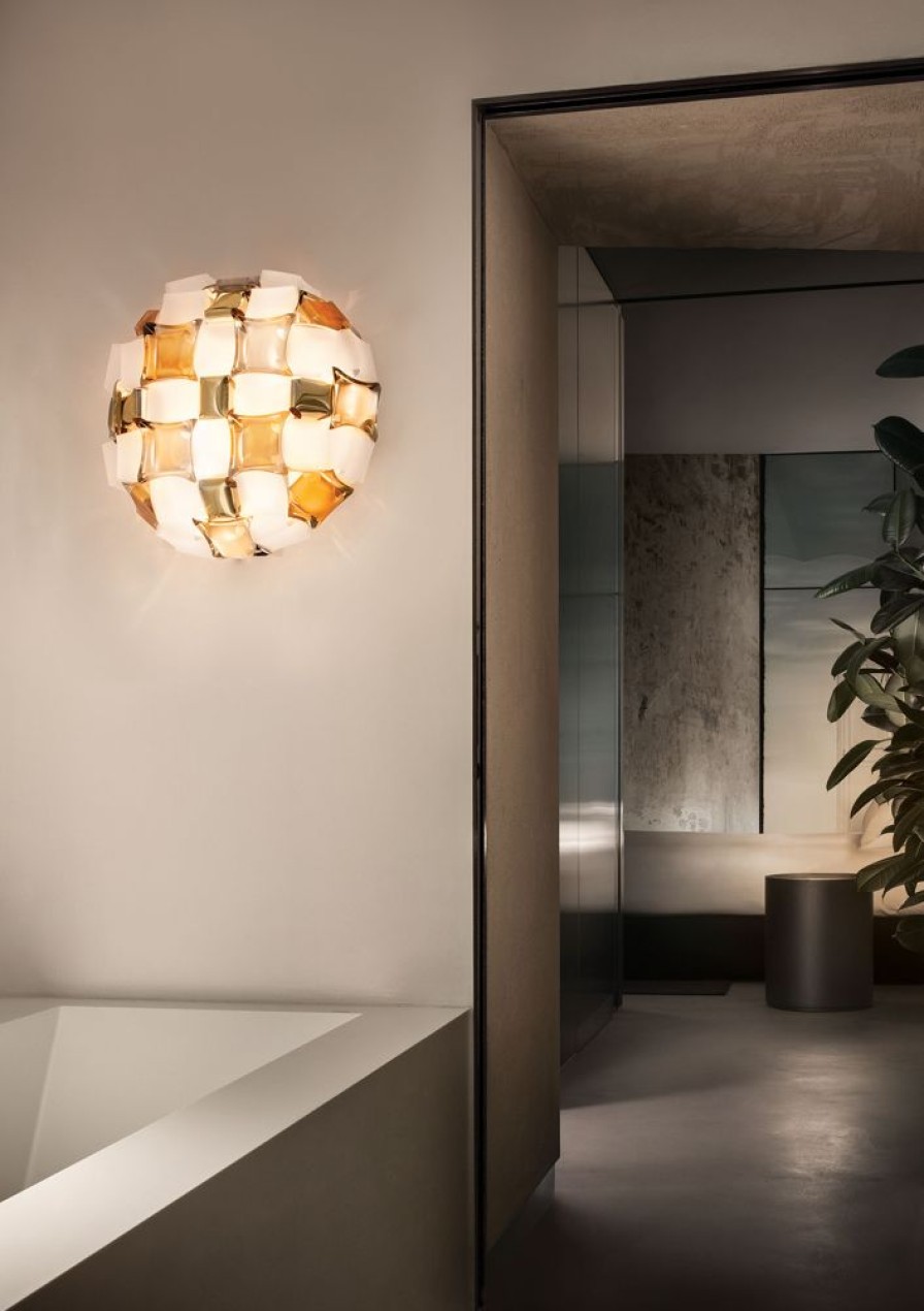 Belysning SLAMP Plafonder | Mida Vagg-/Taklampa 50 Cm, Amber