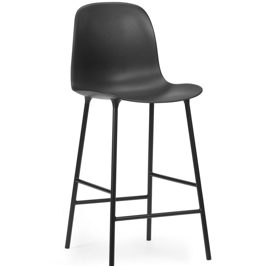 Mobler Normann Copenhagen Barstolar | Form Barstol Hog Rygg 65 Cm Stal, Svart