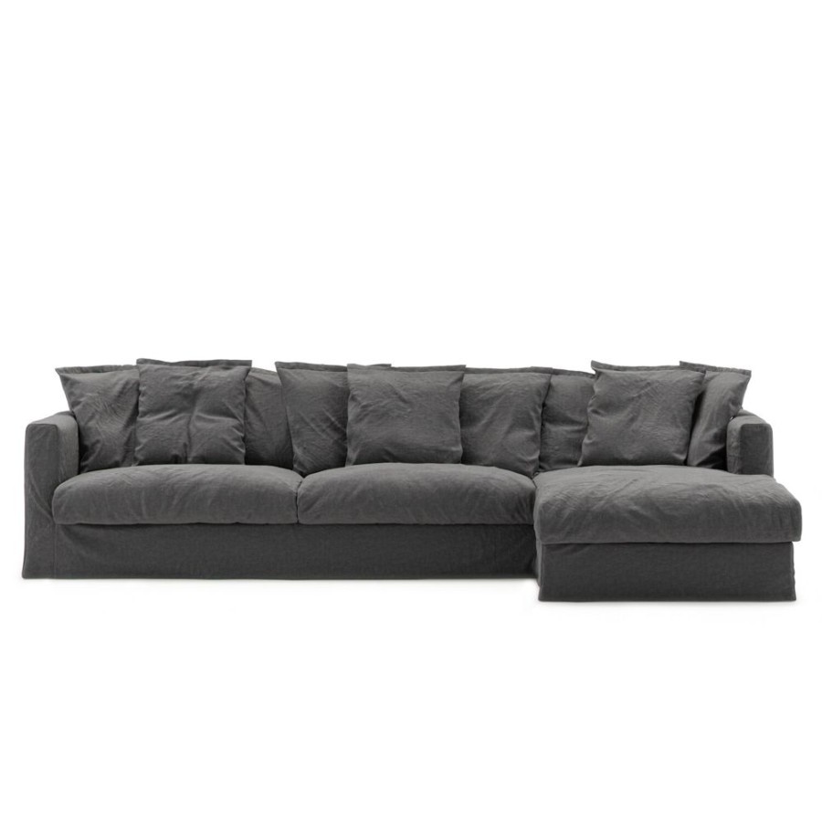 Mobler Decotique Hornsoffor & Divansoffor | Le Grand Air 3-Sitssoffa Linne Divan Hoger, Carbon Dust