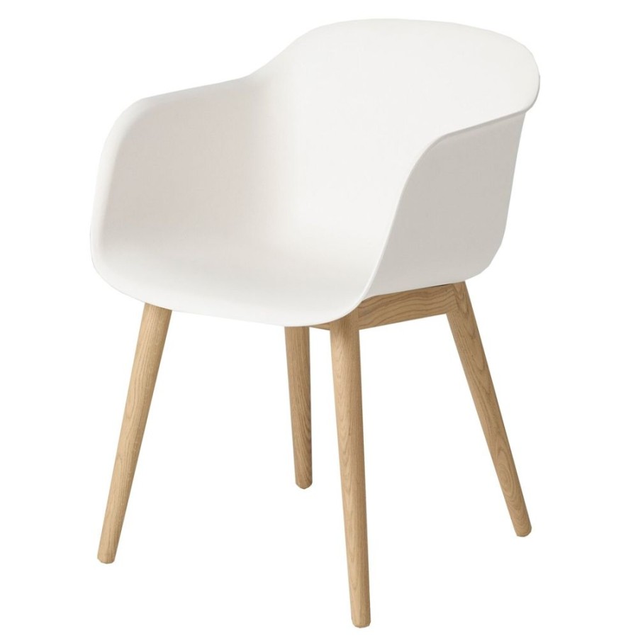 Mobler Muuto Matstolar | Fiber Wood Karmstol, Vit/Ek