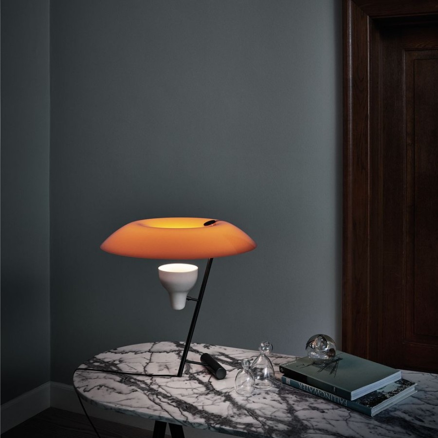 Belysning Astep Bordslampor | Model 548 Bordslampa, Morkt Brand Massing / Orange