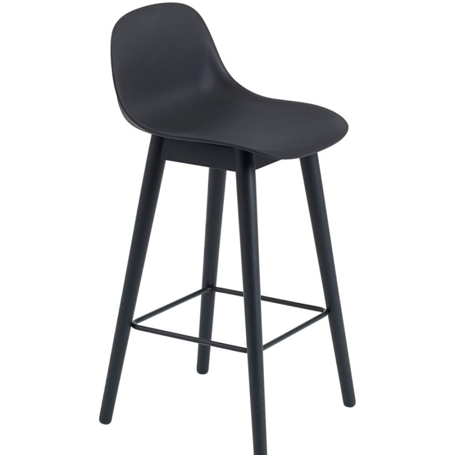 Mobler Muuto Barstolar | Fiber Barstol Med Ryggstod 65 Cm, Traunderrede, Svart