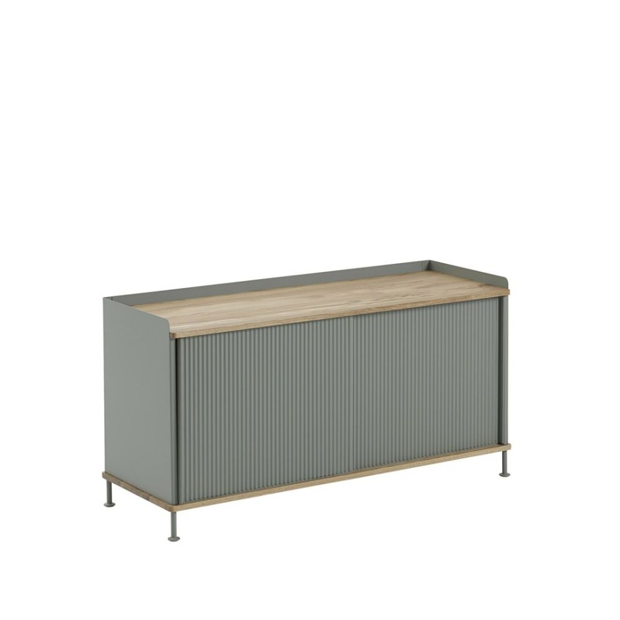 Mobler Muuto Sideboards | Enfold Sideboard Lagt, Ek/Dusty Green